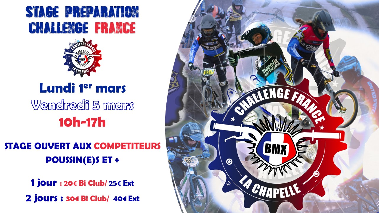 Affiche Stage Challenge France à La Chapelle Affiche Stage Challenge France à La Chapelle